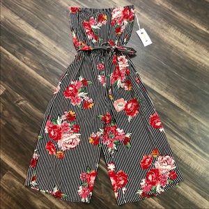 Purplesnow Rose and Stripped Jumpsuit